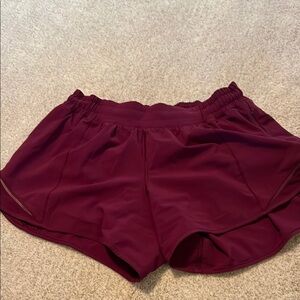 Lululemon Athletica burgandy/ purple Athletic hotty hot shorts